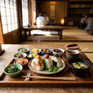 小鉢が並んでるの最高すぎないかニャ！？おにぎりポニーテールの食べ放題ランチ、まさに神セットだにゃ！　＃おにぎり