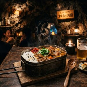 【住之江区】洞窟の中でカレー食べるってマジ！？『One Curry BAR M's』の飯盒カレーが斬新すぎてオモロいぞｗｗｗ