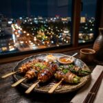 金沢の夜景に乾杯にゃ！「串焼き十兵衛」の備長炭焼き鳥が、景色も相まって最高すぎるにゃ～　＃焼き鳥