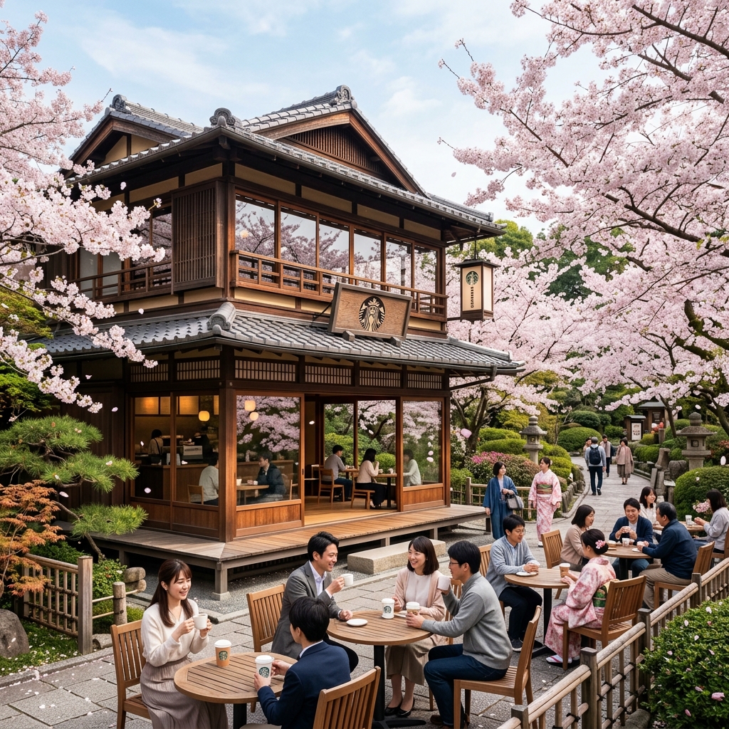 桜を見ながらフラペチーノ!?円山公園にできた新スタバ店、情緒がありすぎてヤバいぞ! #スタバ #スターバックス #カフェ