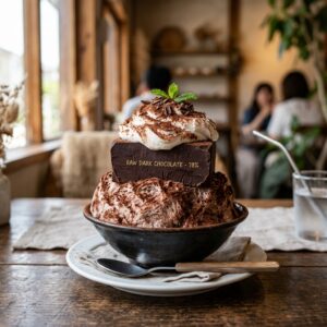 チョコ好きは全員集合や！十条ボンヌカフェの生チョコかき氷、ビジュアル強すぎやろ~ ＃スイーツ