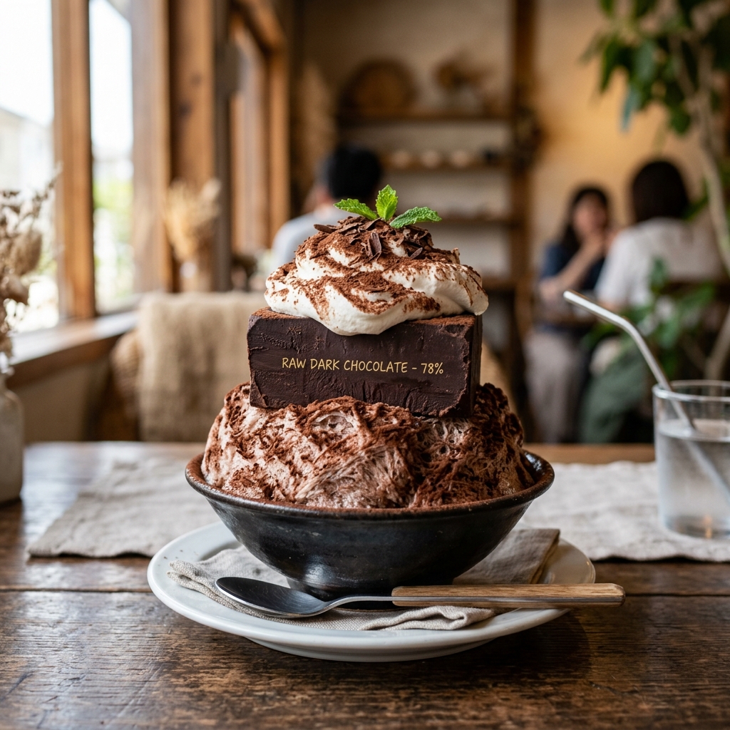 チョコ好きは全員集合や！十条ボンヌカフェの生チョコかき氷、ビジュアル強すぎやろ~ ＃スイーツ