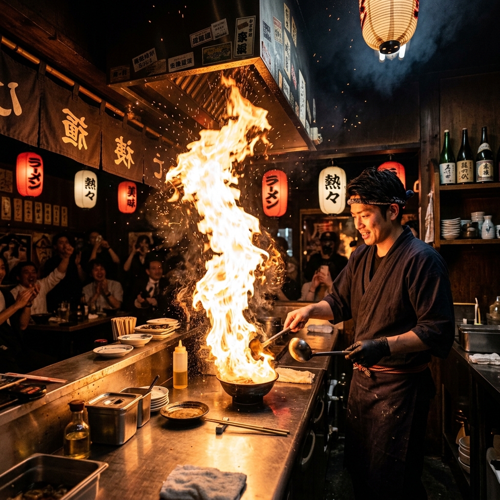 日本一危険なラーメン爆誕！京都で炎が燃え盛るめん馬鹿一代がスリルありすぎやろｗｗｗ 挿入画像3