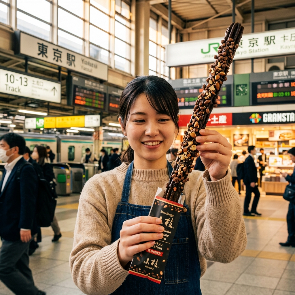 【東京駅限定】あの「小枝」が40cmのチュロスに！？ザクザク食感がヤバすぎやろｗｗｗ　＃B級グルメ