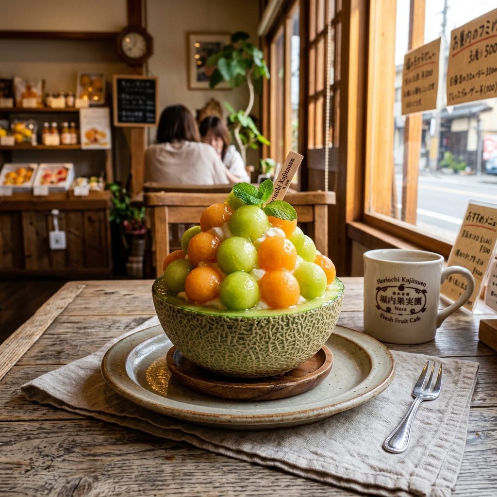 奈良で発見！堀内果実園の「メロンケーキ」が山盛りすぎて、もはやメロンそのものやんｗｗｗ ＃スイーツ