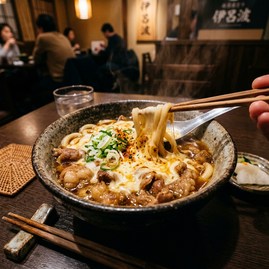 新宿でうどん食うならココや！「するり新宿本店」のチーズ牛もつうどんがヤバすぎやろｗｗｗ ＃うどん　＃麵