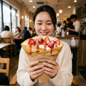 福岡のクレープ決定版！？「ROKKAKU」のあまおうクレープがボリューム満点すぎるで~ ＃スイーツ