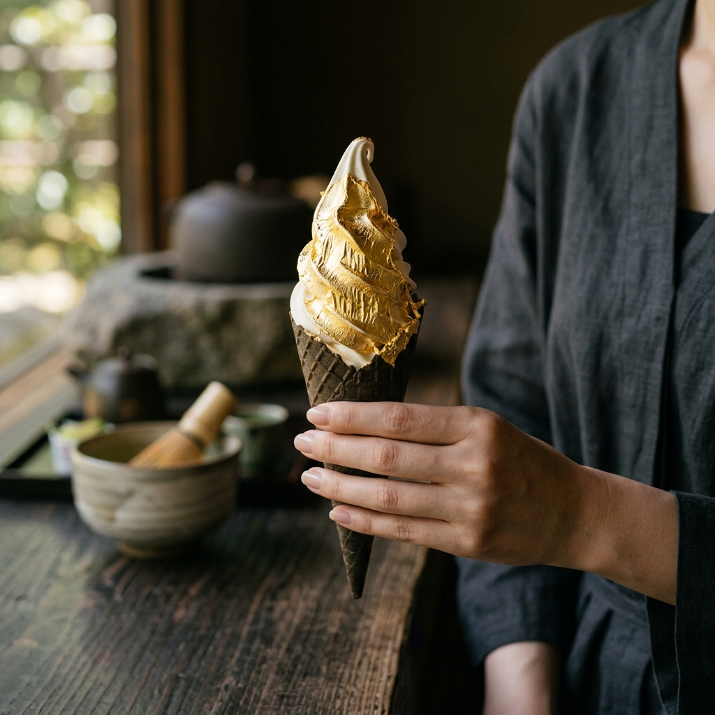 金沢で超豪華な金箔ソフト！？「箔一」の金箔アイスがインスタ映え間違いなしやでｗｗｗ ＃スイーツ