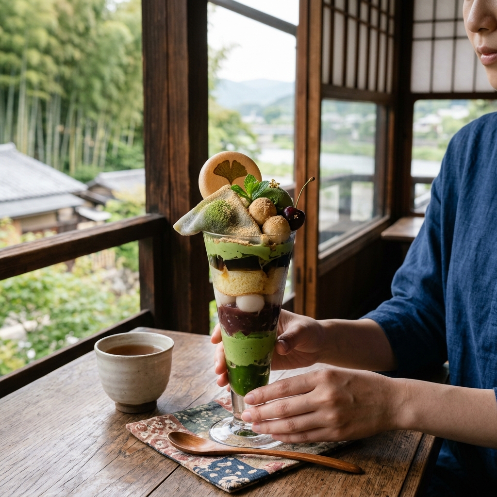京都の抹茶スイーツ決定版！？「eXcafe」の八ツ橋パフェが美しすぎるでｗｗｗ ＃スイーツ