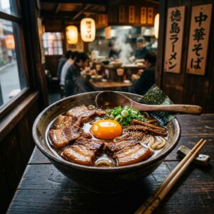 徳島ラーメンの決定版！？「いのたに」の甘辛肉と生卵がご飯に合いすぎるでｗｗｗ ＃ラーメン　＃麵