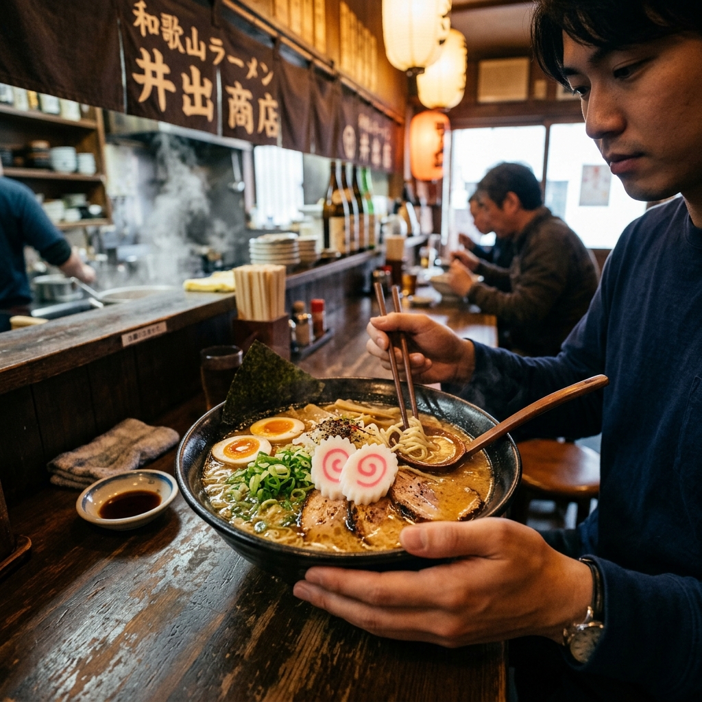 和歌山ラーメンの決定版！？「井出商店」の豚骨醤油スープがまろやかすぎるでｗｗｗ ＃ラーメン　＃麵